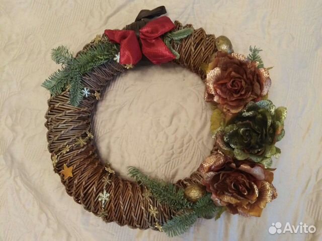 Венок рождественский, игрушки/декор