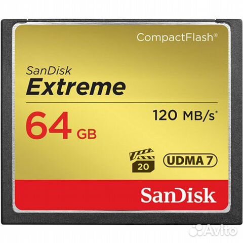 Карта памяти Sandisk Extreme CF 64Gb (120/60 Mb/s)