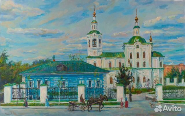 Продаётся картина маслом на холсте Церковь Тюмень