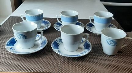 Чашки + блюдца, фарфор Германия