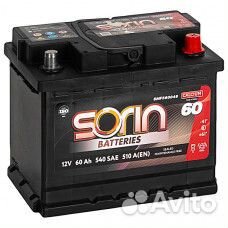 Аккумулятор Sorin 60ah 540a(Турция)