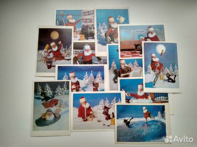 Открытки новогодние СССР набор