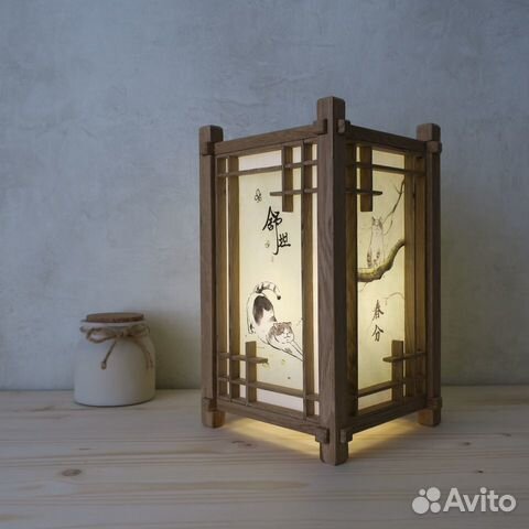 Котики: светильник настольный в японском стиле