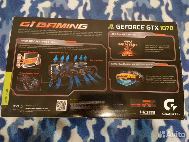 Видеокарта Gigabyte gtx 1070 G1 Gaming 8Gb