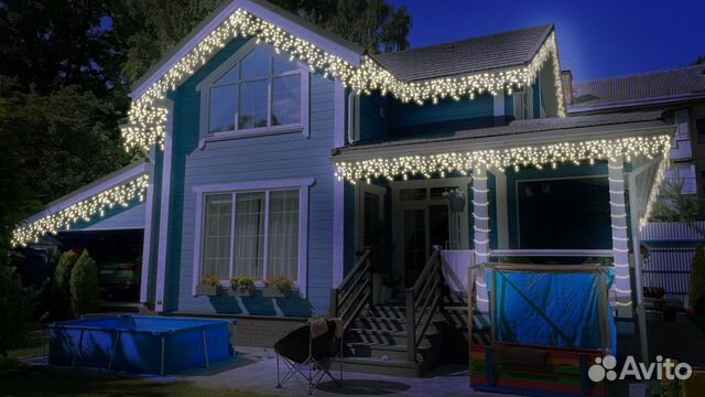 Декоративное освещение домов и фасадов в Уфе