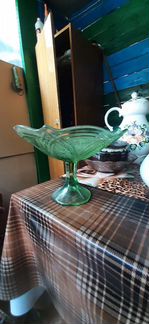 Ваза конфетница цветное стекло СССР