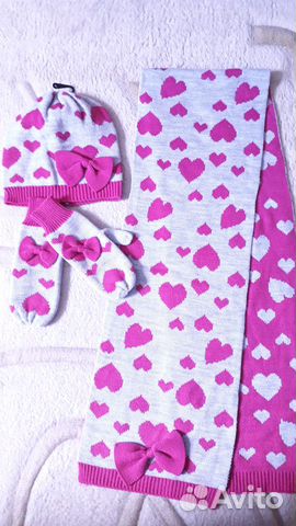 Новый комплект - шапка, шарф,варежки