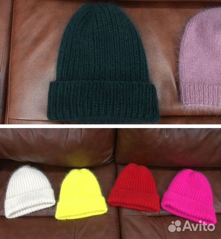 Шапка ручная вязка/пух норки/6 нитей/изумруд/новая