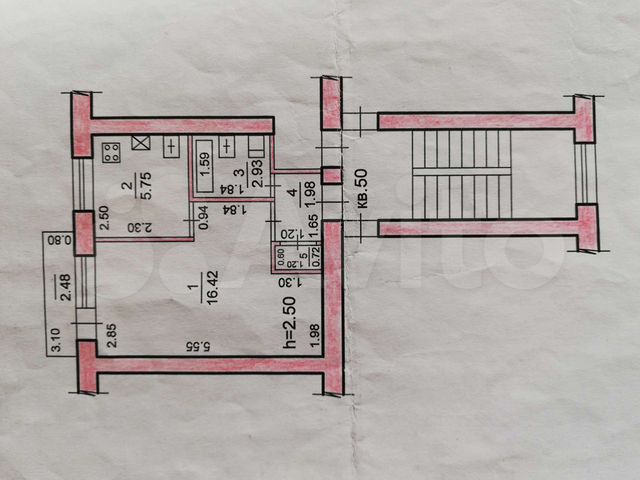 1-к. квартира, 27,8 м², 3/5 эт.