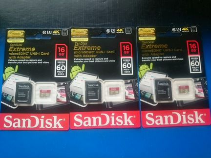 Карта памяти SanDisk Extreme 16 GB