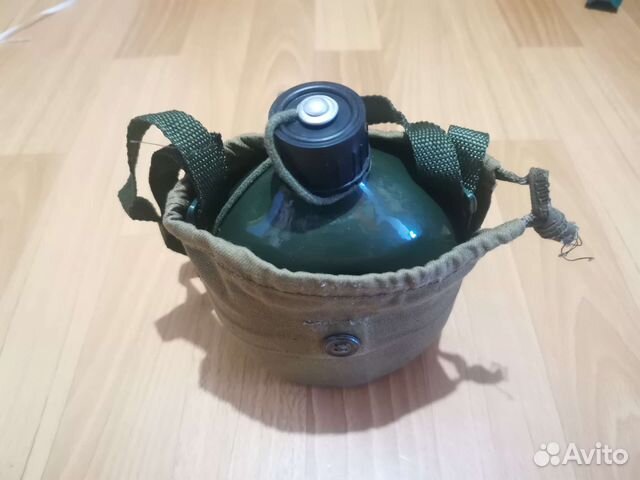 Фляга Фляжка походная 1 литр, хаки, темно-зеленый