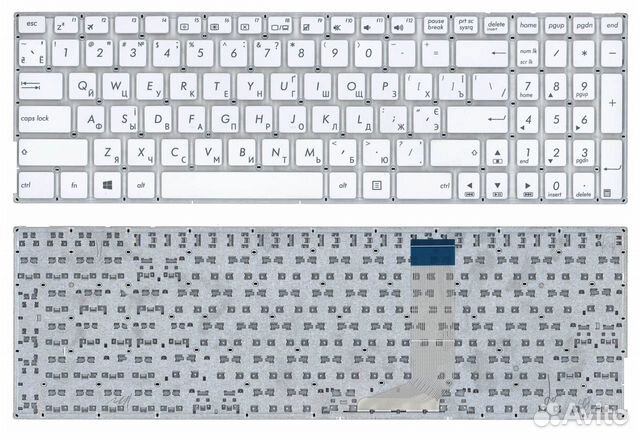 Клавиатура Asus X756 белая без рамки