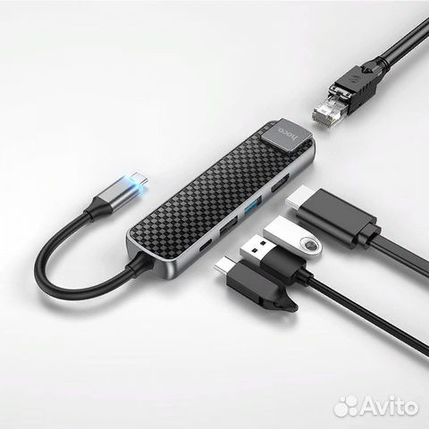 Переходник Type-C Hub 5в1 Hoco