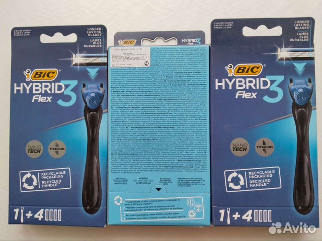4 касс. и станок бритва BIC Hybrid 3