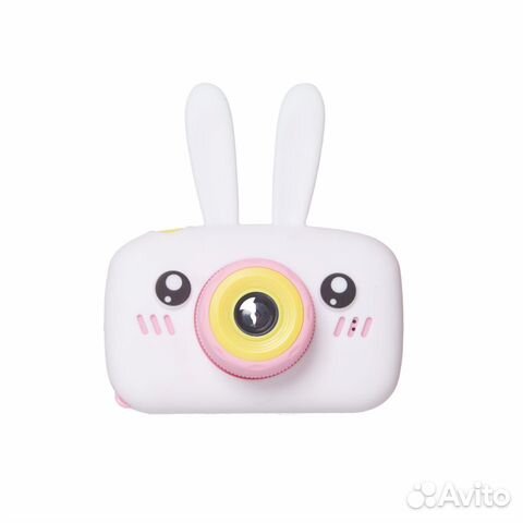 Детский цифровой фотоаппарат Зайчик (бело-розовый)