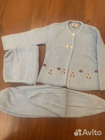Новый вязанный костюм для девочки с 3-6м