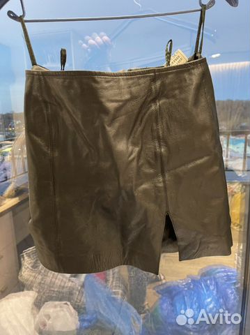Юбка из натуральной кожи мини