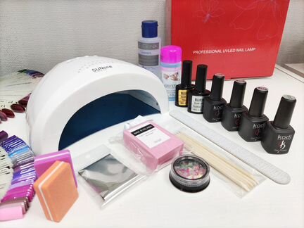 Стартовый набор для маникюра с лампой новый