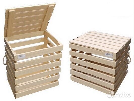 Ящик деревянный интерьерный реечный