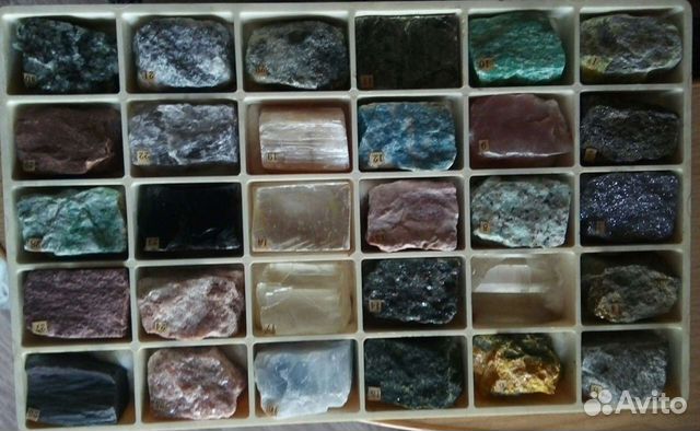 Набор коллекции минералов и горных пород