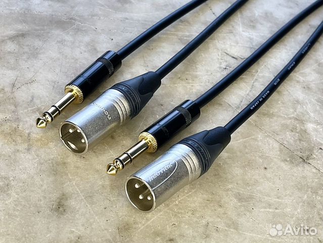 Кабели XLR Jack 6.3 (2шт) Neutrik Canare (Japan) +