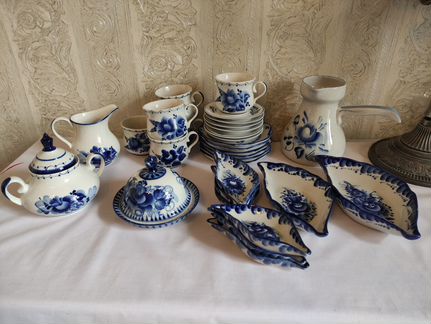 Набор для кофе Гжель 30 предметов