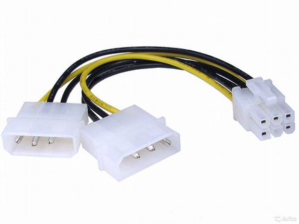 Переходник для видеокарты 2x Molex - 6-pin (новый)