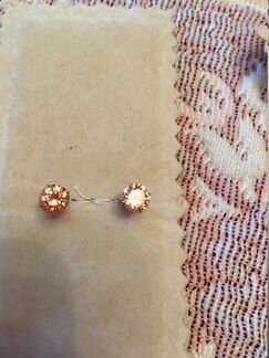 Серьги серебро с цирконом новые