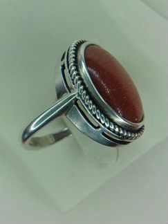 Серебро 925 пробы СССР,Кольцо с Авантюрином