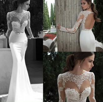 Свадебное или вечернее платье с рукавами Новое