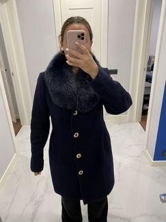 Пальто шерстяное зимнее с мехом