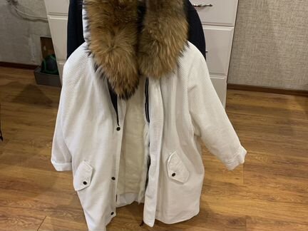 Парка вельвет тёплая