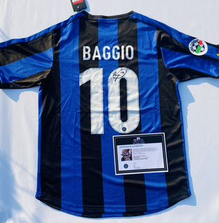 Автограф Roberto Baggio футболке Inter сертификат