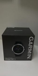 Часы Garmin Vivoactive 3 серебристые ремешок черн