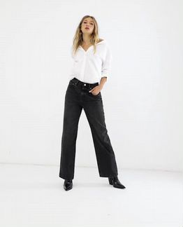 ASOS чёрные джинсы в винтажном стиле широкие