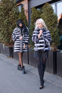 Короткая шуба из шиншиллы 