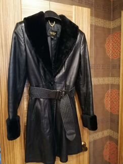 Пальто кожаное