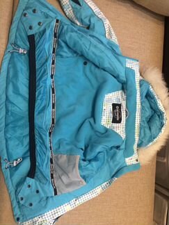 Горнолыжная детская куртка Glissade р128, мех нату