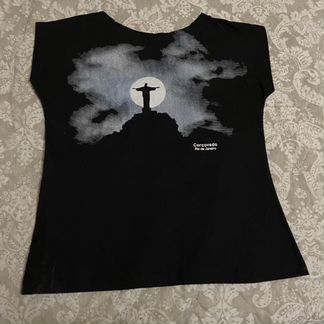 Футболка женская черная с рисунком