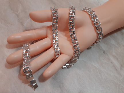 Серебряная цепь «Бисмарк» 85.14гр. 54см