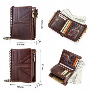 Кошелек из натуральной кожи на цепочке