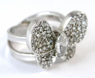 Серебряное кольцо 925 пробы, бабочка