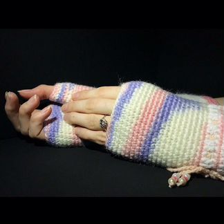 Митенки.ангора.белый