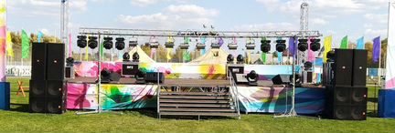 2 комплекта по 7,5кВт JBL SRX+процессор,коммутация