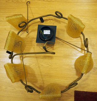 Оригинальная винтажная люстра под ковку в бронзе