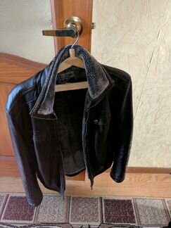 Мужская зимняя кожаная куртка