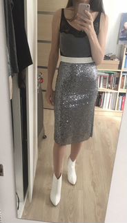 Юбка zara с пайетками