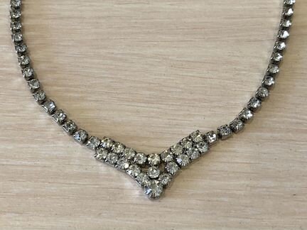 Винтажный комплект колье и клипсы СССР