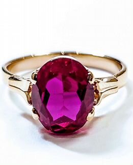 Золотое кольцо с рубином. СССР