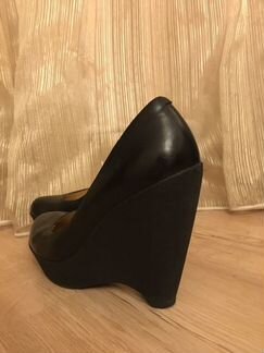 Туфли черные на танкетке манке 38